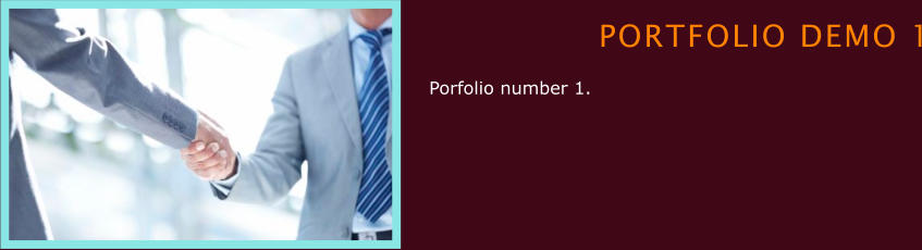 PORTFOLIO DEMO 1 Porfolio number 1.
